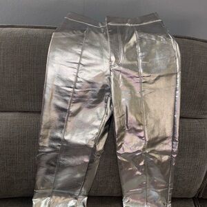Avec faux leather Silver Pants Xs